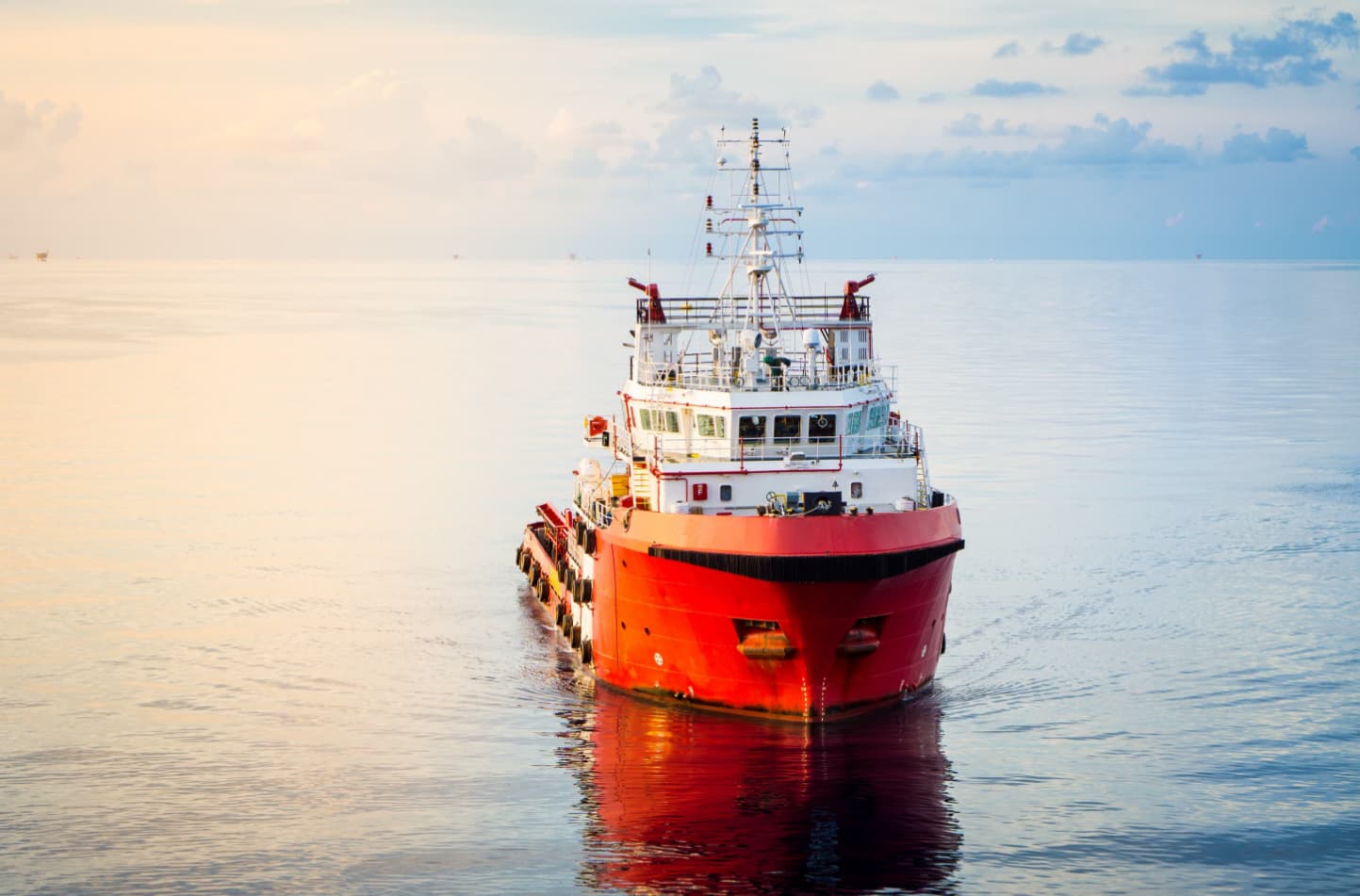 A large boat on the ocean